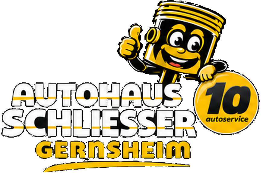 Autohaus Schliesser Gernsheim – 1a autoservice, mit Kolben-Maskottchen